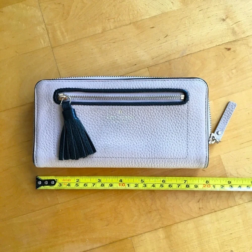 Kate Spade Wallet Zip Around Cream Beige Black